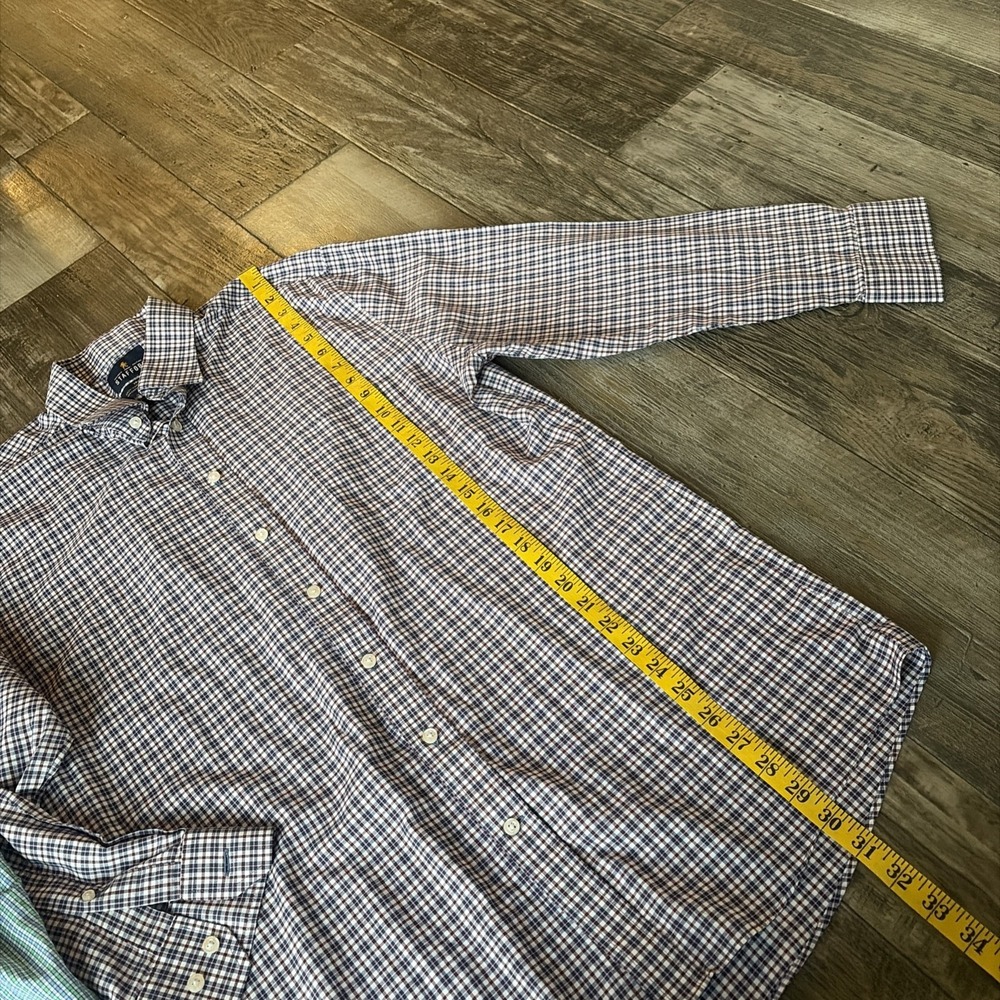 Lot of 2 Stafford Travel Easy-Care Long Sleeve Button Up‎ Plaid Men's 16.5 32/33 - Picture 6 of 11